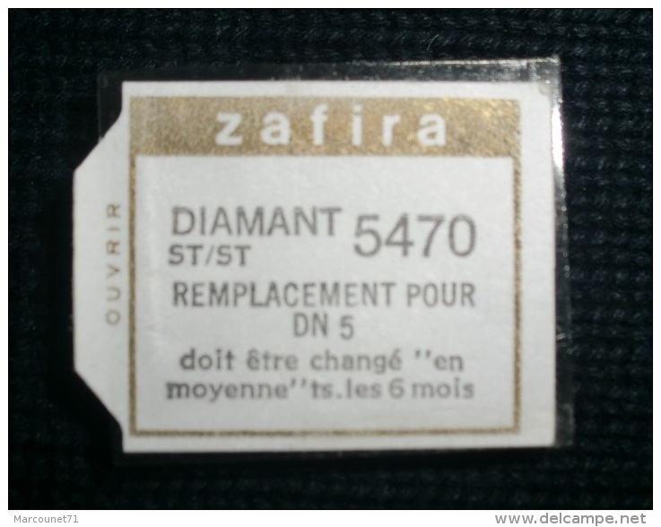 ZAFIRA DIAMANT STEREO REFERENCE 5470 POUR DN 5 TOURNE DISQUE CHAINE HIFI - Accessories & Sleeves