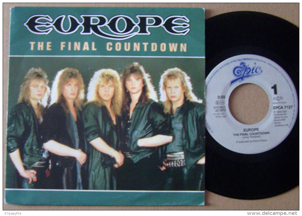 EUROPE / Joey TEMPEST SP 45T Vinyle The Final Countdown EX / M - Rock