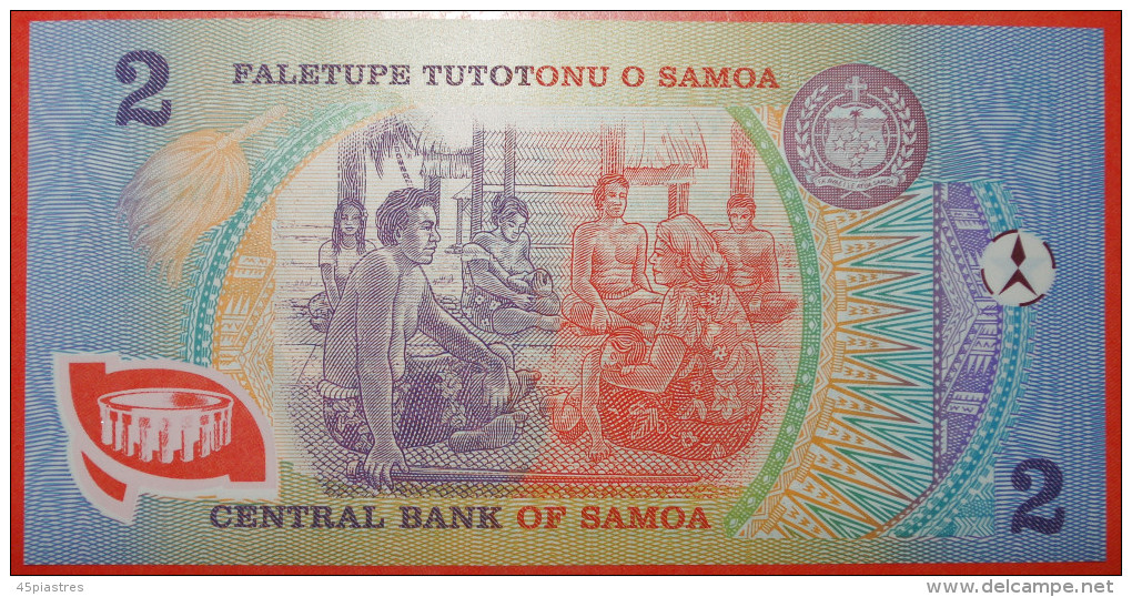 * AUSTRALIA★ SAMOA★ 2 TALA (1990)! POLYMER UNC CRISP! GOLDEN JUBILEE OF SERVICE!  LOW START ★ NO RESERVE! - Samoa