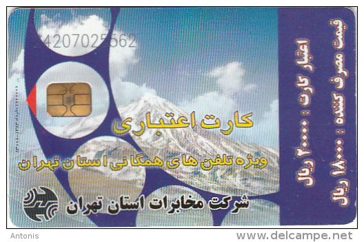 IRAN(chip) - Mountain, Blue Handset, TCT Telecard, Used - Iran