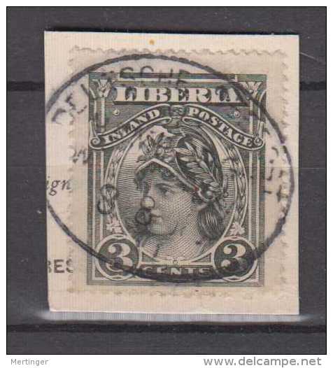 Liberia Mi# 86 Used Fragment 3c 1903 German Seapost SEEPOST PAQUEBOT Postmark - Liberia