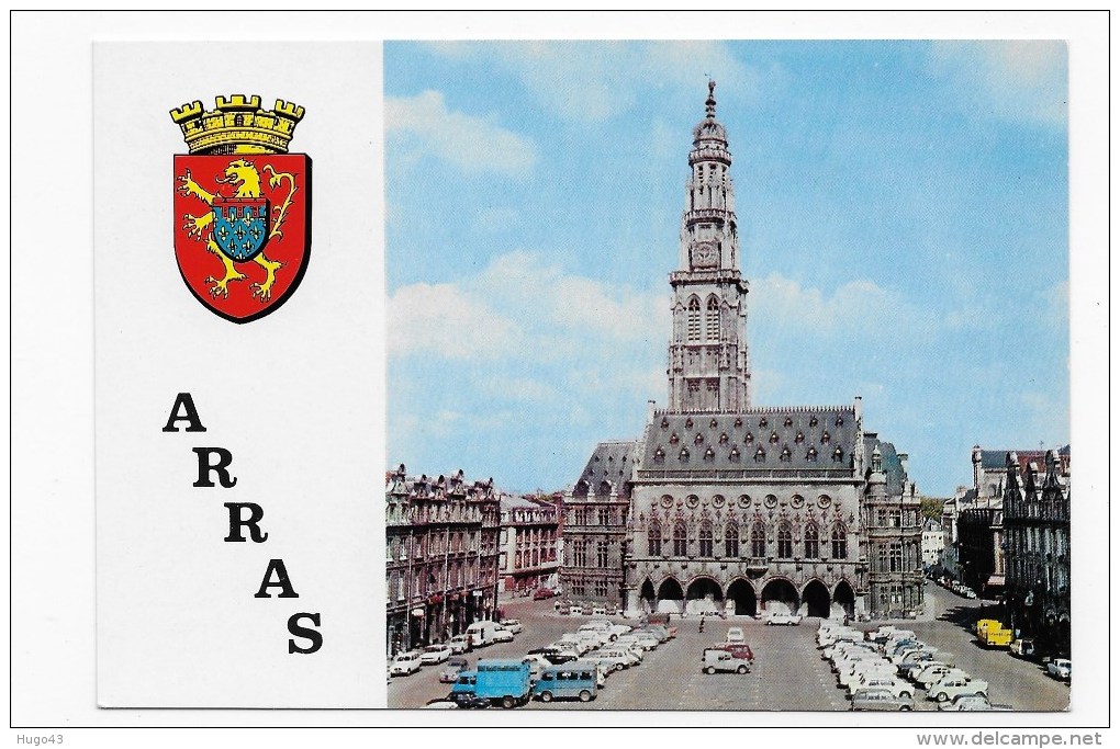 ARRAS EN 1969 - N° 324 - PETITE PLACE - L' HOTEL DE VILLE AVEC  CITROEN 2 CV - LEGEREMENT ABIMEE AU VERSO - Arras