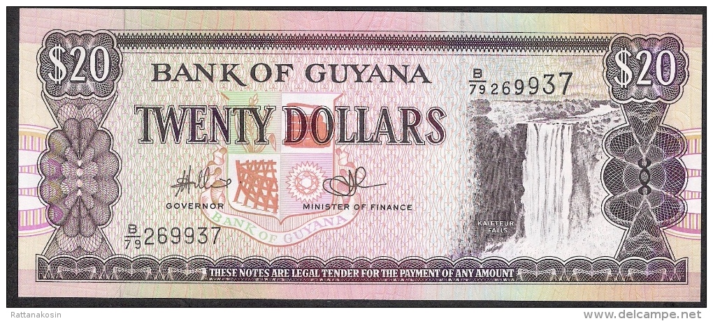 GUYANA  P30f  20 DOLLARS 1996 #B/79 Signature 14   UNC. - Guyana