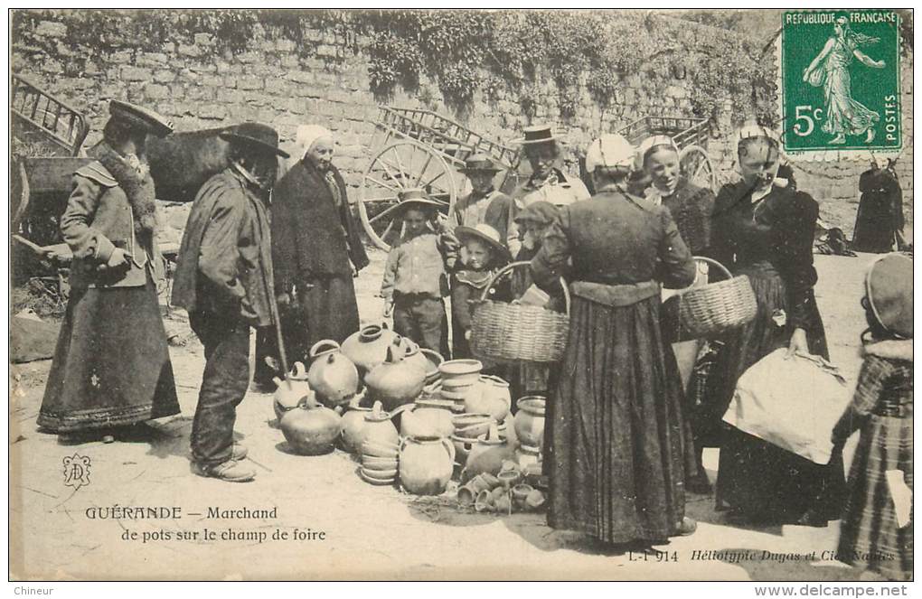 GUERANDE MARCHAND DE POTS SUR LE CHAMP DE FOIRE - Guérande