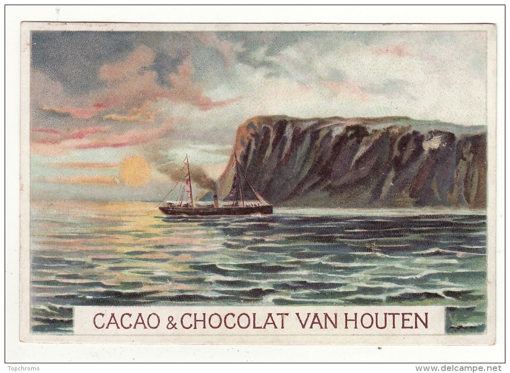 CHROMO Chocolat Van Houten Mer Falaise Bateau Soleil - Van Houten