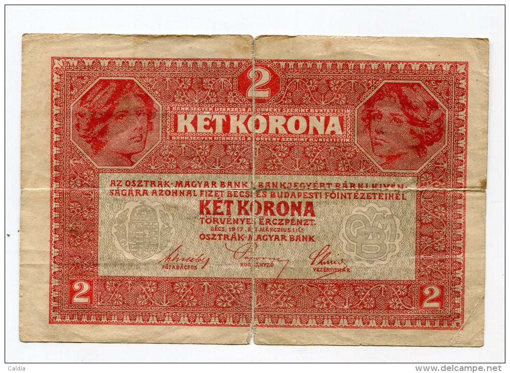 Hongrie Austria Hungary 2 Kronen 1917 Serial > 7000  RARE !!!!!!! # 2 - Hungría