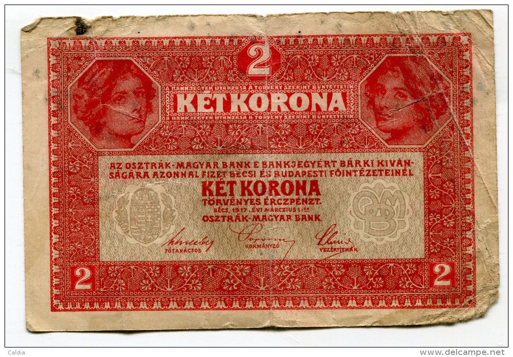 Hongrie Austria Hungary 2 Kronen 1917 Serial > 7000  RARE !!!!!!! # 3 - Ungarn