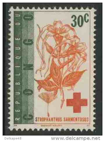 Congo Kinshasa 1963 Mi 121 **  Strophanthus Sarmentosus : Medicinal Plant / Heilpflanze / Plante Médicinale - Red Cross - Medicina