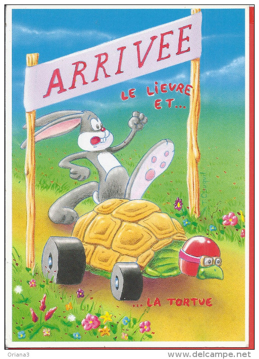 --  T. CAUQUIL -ILLUSTRATEUR -- LE LIEVRE ET LA TORTUE - Other & Unclassified