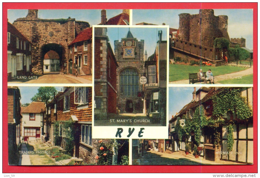 163069 / Rye - LAND GATE , ST. MARY'S CHURCH , TRADERS PASSAGE , MERMAID INN , YPRES TOWER Great Britain Grande-Bretagn - Rye