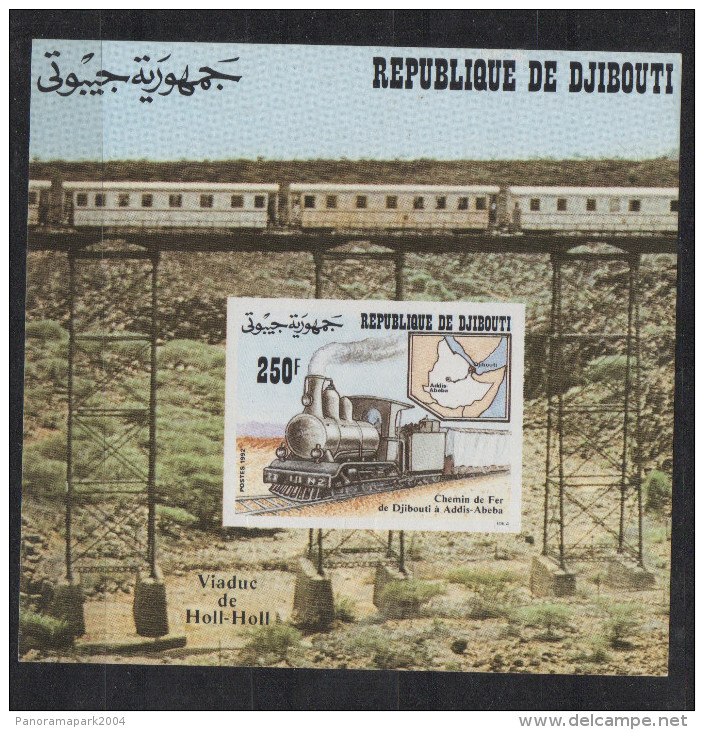 Djibouti Dschibuti 1992 IMPERF Non Dentelé Bloc Souvenir Sheet Block Chemin De Fer Train Eisenbahn Railways Mi. Bl. 147 - Djibouti (1977-...)