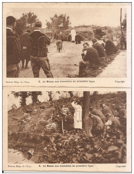 Messe Aux Tranchées -deux Cartes -secteur Belge De L'yser - Guerre 1914-18