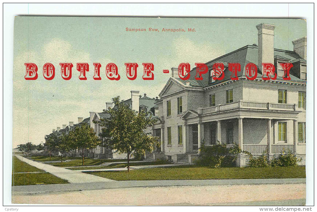 MD - ANNAPOLIS - SAMPSON ROW - VINTAGE POSTCARD UNITED STATES MARYLAND - DOS SCANNE - Annapolis