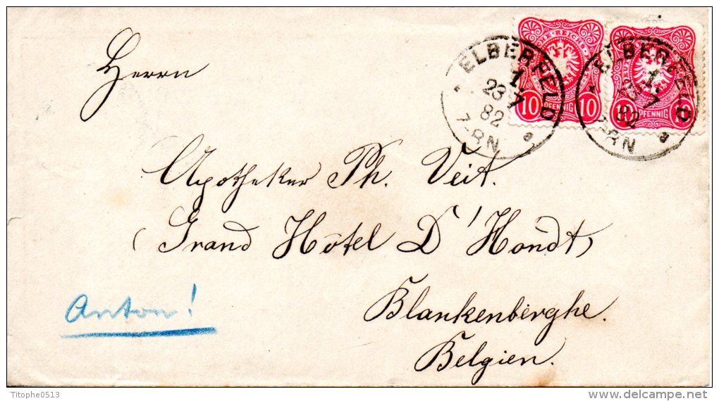 ALLEMAGNE. N°38 De 1879 Sur Enveloppe Ayant Circulé En 1882. Elberfeld. - Covers & Documents