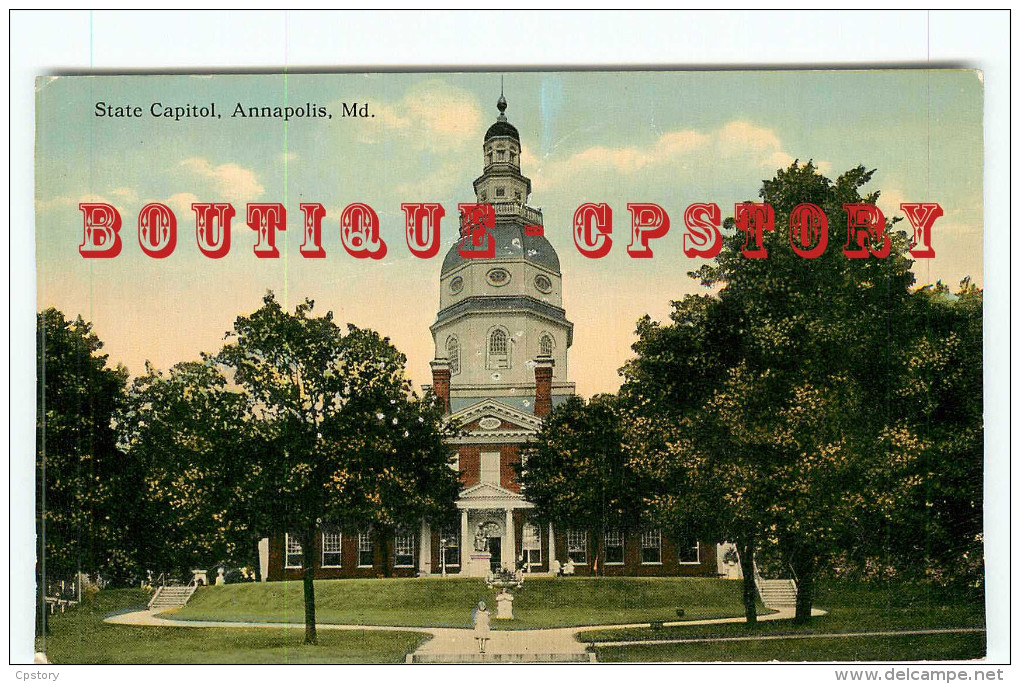 MD - ANNAPOLIS - STATE CAPITOL - VINTAGE POSTCARD UNITED STATES MARYLAND - DOS SCANNE - Annapolis