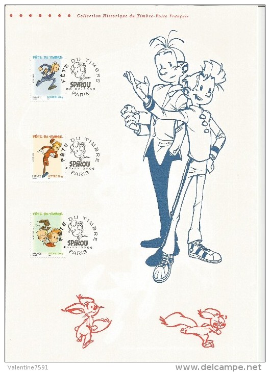 COLLECTOR-2006 Fête Du Timbre SPIROU, Livret 4 Pages  -3 Timbres Datés 25.2.2006- Net 5 Euros - Collectors