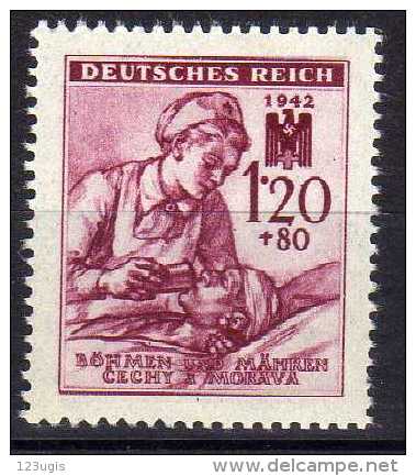 Böhmen Und Mähren 1942 Mi 112 ** Rotes Kreutz [220215XI] - Unused Stamps