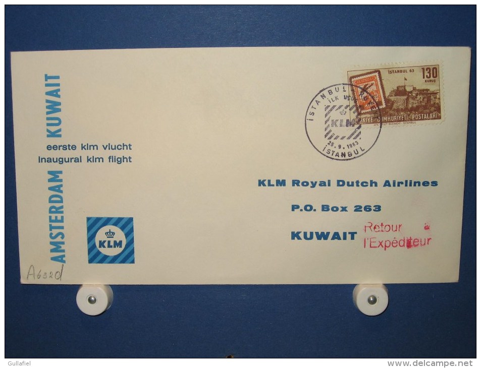 FFC First Flight 238 Istanbul Turkije - Kuwait / Koeweit 1963 - A632d (nr.Cat DVH) - Koeweit