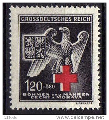 Böhmen Und Mähren 1943 Mi 132 **, Rotes Kreuz [220215XI] - Unused Stamps