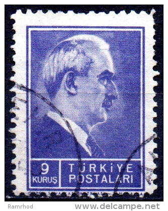 TURKEY 1942 President Inonu -  9k. - Violet  FU - Usati