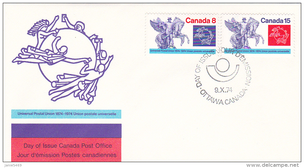 Canada 1974 UPU Centenary FDC - 1971-1980