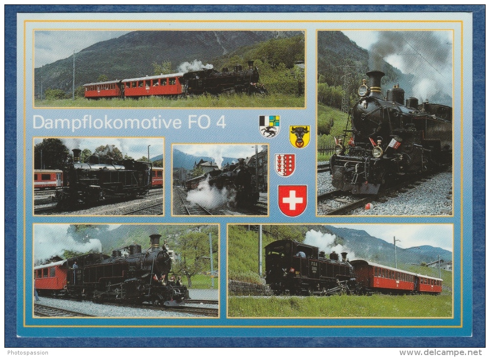 FO Furka-Oberalp-Bahn (heute MGB) - Dampflok HG 3/4 Nr. 4 - Baujahr 1913 - Railway - Locomotive à Vapeur - Trains