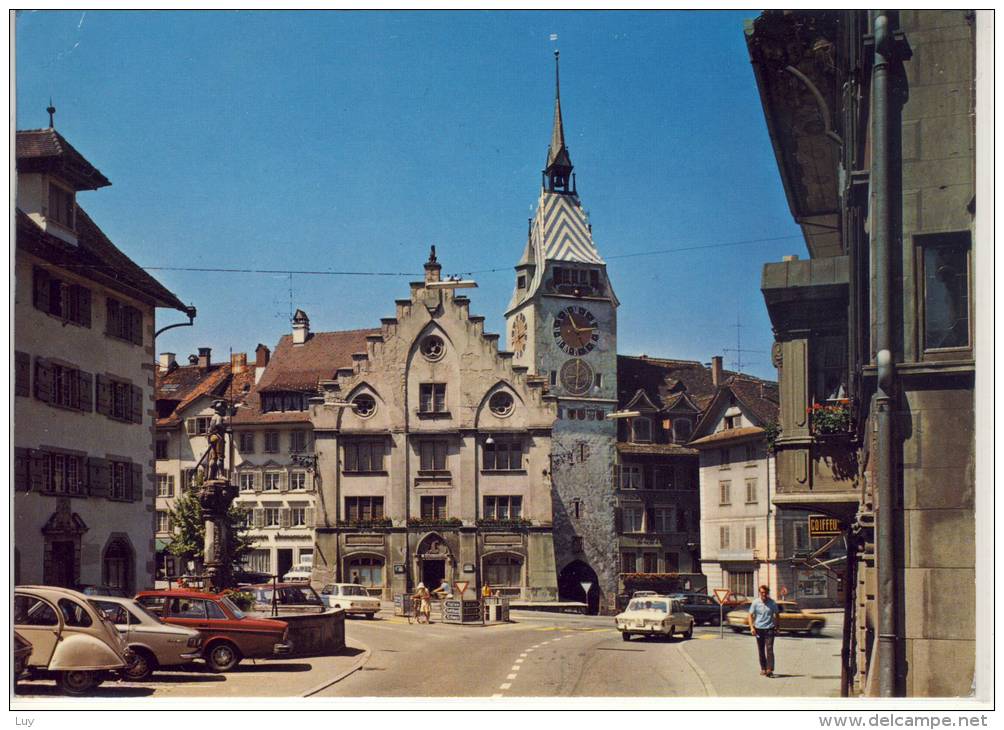 ZUG - Kolinplatz M. Stadhaus Und Zytturm,  Gel. 1977 - Zoug