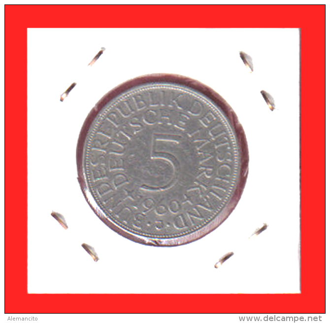 ALEMANIA R.F. MONEDA DE 5.00 DM -AÑO 1960 - CECA- F - 5 Mark