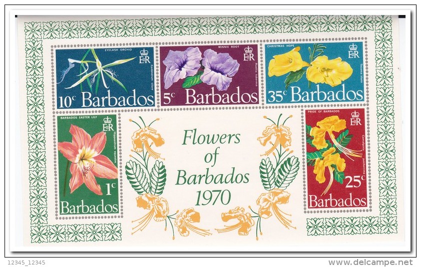 Barbados 1970, Postfris MNH, Flowers - Barbados (1966-...)