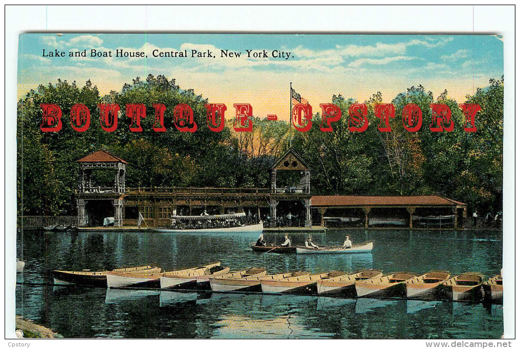 NY - NEW YORK CITY - LAKE And BOAT HOUSE CENTRAL PARK - VINTAGE POSTCARD UNITED STATES - DOS SCANNE - Central Park