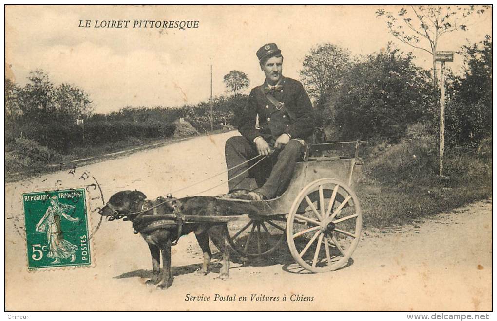 LE LOIRET PITTORESQUE SERVICE POSTAL EN VOITURES A CHIENS - Autres & Non Classés