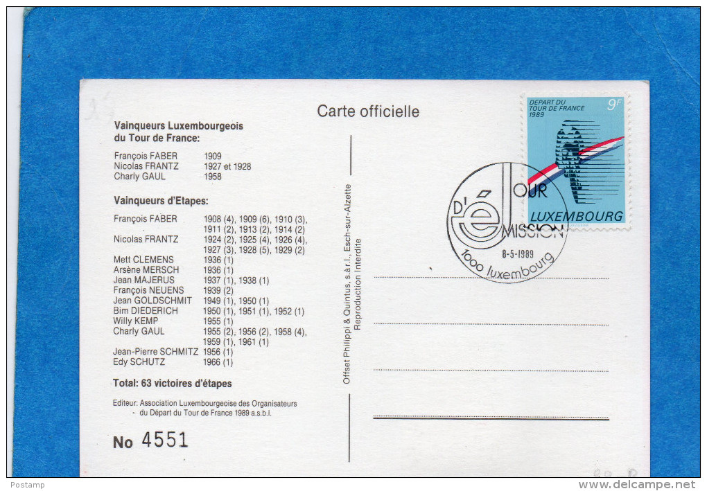 Tour De Françe 1989-départ Du Tour LUXEMBOURG-3 Champions-FABER-GAUL-FRANTZ - Cyclisme