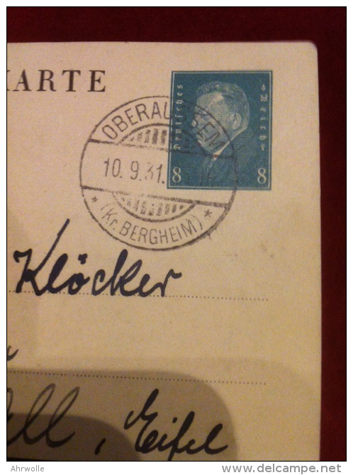 AK Motiv Mit Stempel Oberaussem Kr. Bergheim 1931 Freiherr Vom Stein - Bergheim