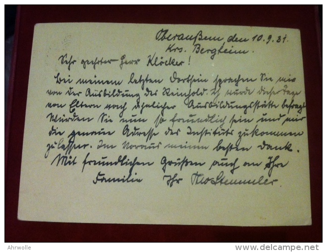 AK Motiv Mit Stempel Oberaussem Kr. Bergheim 1931 Freiherr Vom Stein - Bergheim