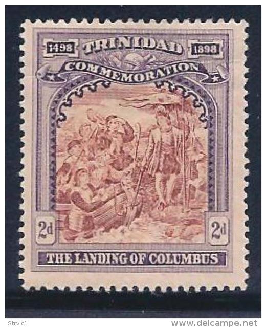 Trinidad, Scott # 91 Mint Hinged Landing Of Columbus, 1898, Light Crease - Trinidad & Tobago (...-1961)