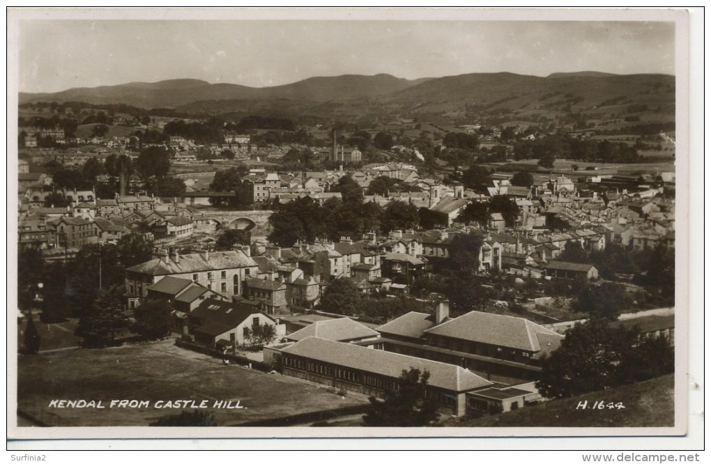 CUMBRIA - KENDAL FROM CASTLE HILL RP Cu76 - Kendal