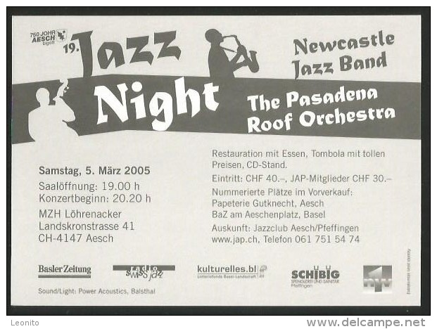 AESCH BL Arlesheim Mehrzweckhalle MZH Löhrenacker Jazz Night Pasadena Roof Orchestra Newcastle Jazz Band 2005 - Arlesheim