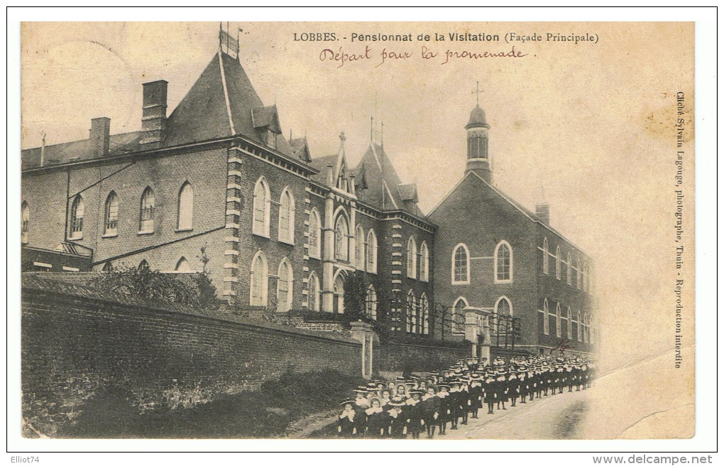 LOBBES - PENSIONNAT DE LA VISITATION EN PROMENADE (FACADE PRINCIPALE) - Lobbes