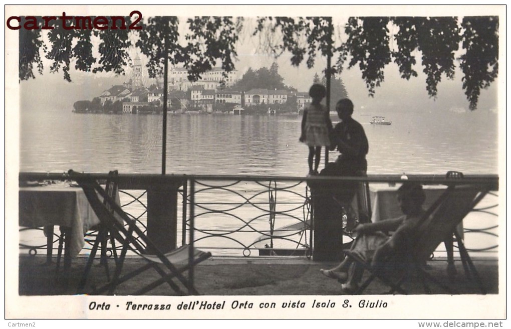 ORTA TERRAZZA DELL'HOTEL ORTA CON VISTA ISOLA S. GIULIA PIEMONTE - Altri & Non Classificati