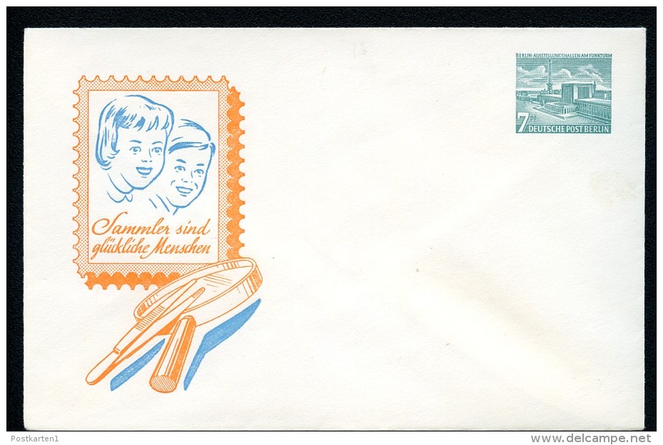 BERLIN PU3 B1/001b Privat-Umschlag SAMMLER GLÜCKLICHE MENSCHEN 1956  NGK 10,00 € - Buste Private - Nuovi