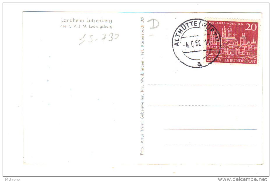 Allemagne: Landheim Lutzenberg Des C.V.J.M. Ludwigsburg (15-730) - Ludwigsburg