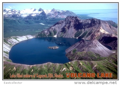 Lake Filled Caldera Of Kaguyak,USA, Alaska. Volcano Lake Postage Card 3268-16 - Andere & Zonder Classificatie