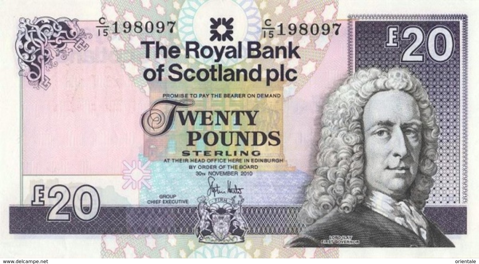 SCOTLAND P. 354e 20 P 2010 UNC - 20 Pounds