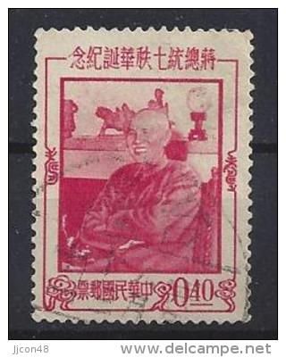 Taiwan (China) 1956  70th Birthday-Chiang Kai-shek  40c  (o) - Usados