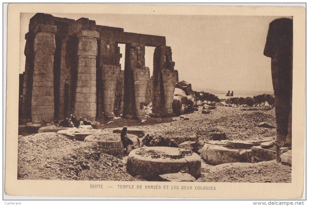 Cpa,EGYPTE,temple De Ramsès Et Le Deux Colosses,édition Braun,rare,afrique, - Other & Unclassified