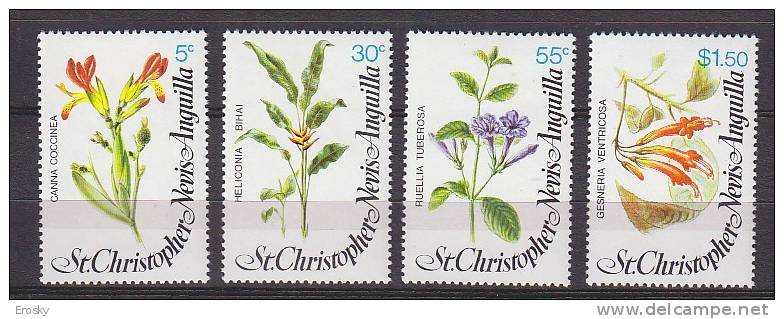 P4017 - ST CHRISTOPHER Yv N°404/07 ** Fleurs - St.Christopher-Nevis-Anguilla (...-1980)