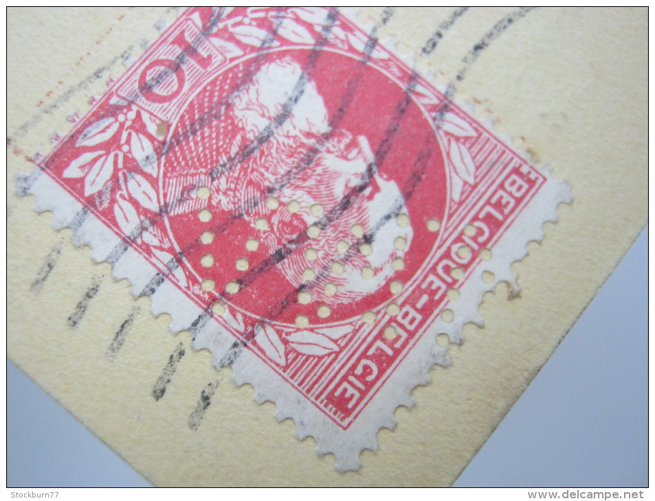 191, Perfin , Lochung , Carte Postale  Anvers  N.M.A. - 1909-34