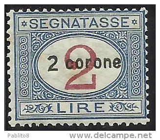 DALMAZIA 1922 SEGNATASSE TAXES TASSE POSTAGE DUE TAXE 2 CORONE SU 2 LIRE MNH - Dalmatien