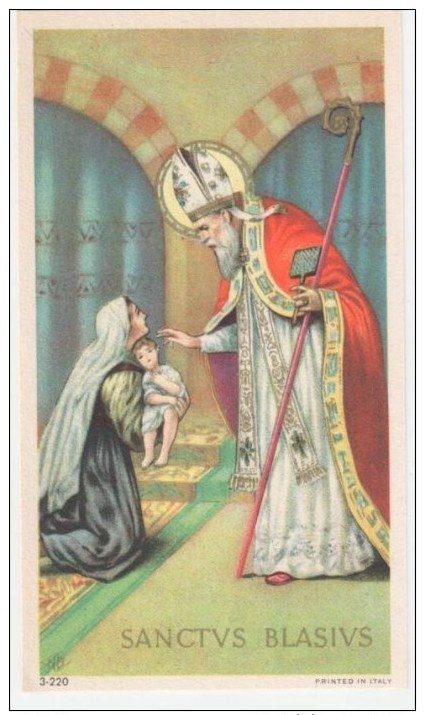 HOLY CARD, SANTINO D´EPOCA  - SANTUS BLASIUS (SAN BIAGIO) - NB 3-220 (senza Preghiera) - Andachtsbilder