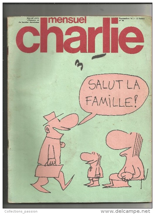 CHARLIE Mensuel , 1974 , N° 68, 2 Scans , Frais Fr : 2.50€ - Humour